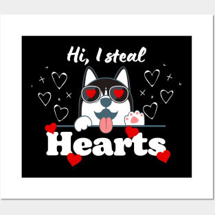 Lovely Husky steal hearts Posters and Art